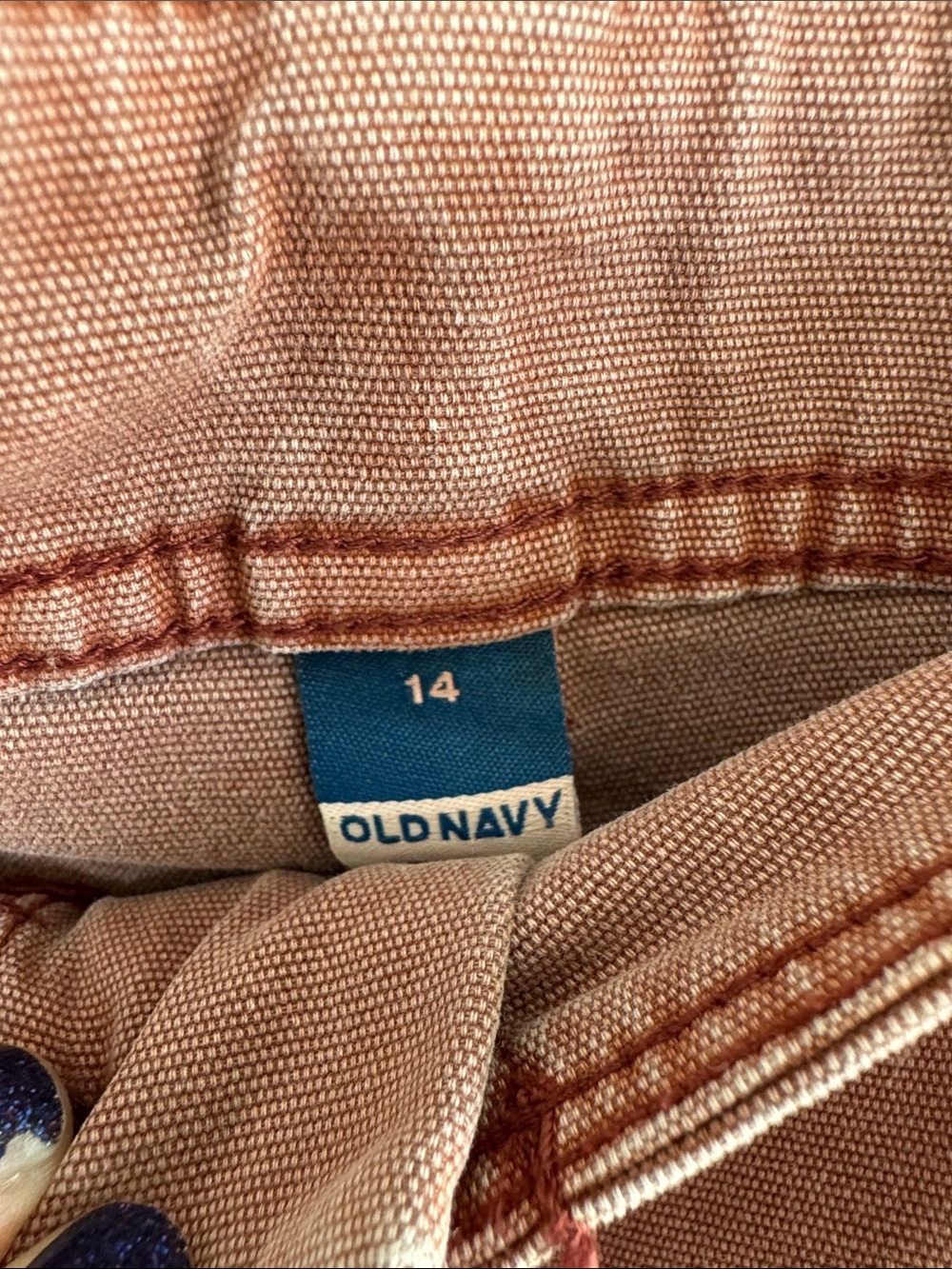 Women's Old Navy Utility Wide Leg Pants Adjustable Waist Size 14 Washed Rust - Picture 3 of 7